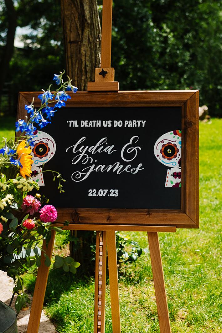 wedding signage calligraphy chalkboard