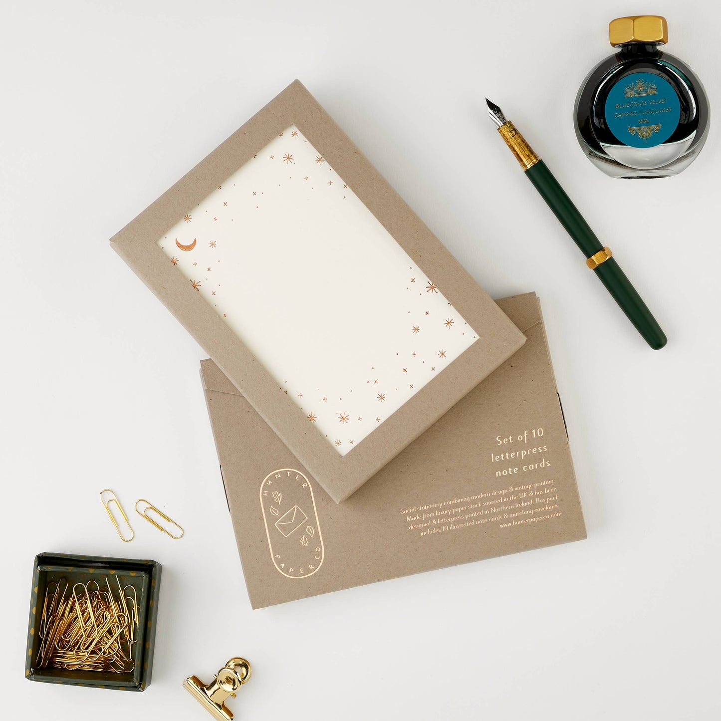 Hunter Paper Co. Constellations Gold Foil Letterpress Notecards