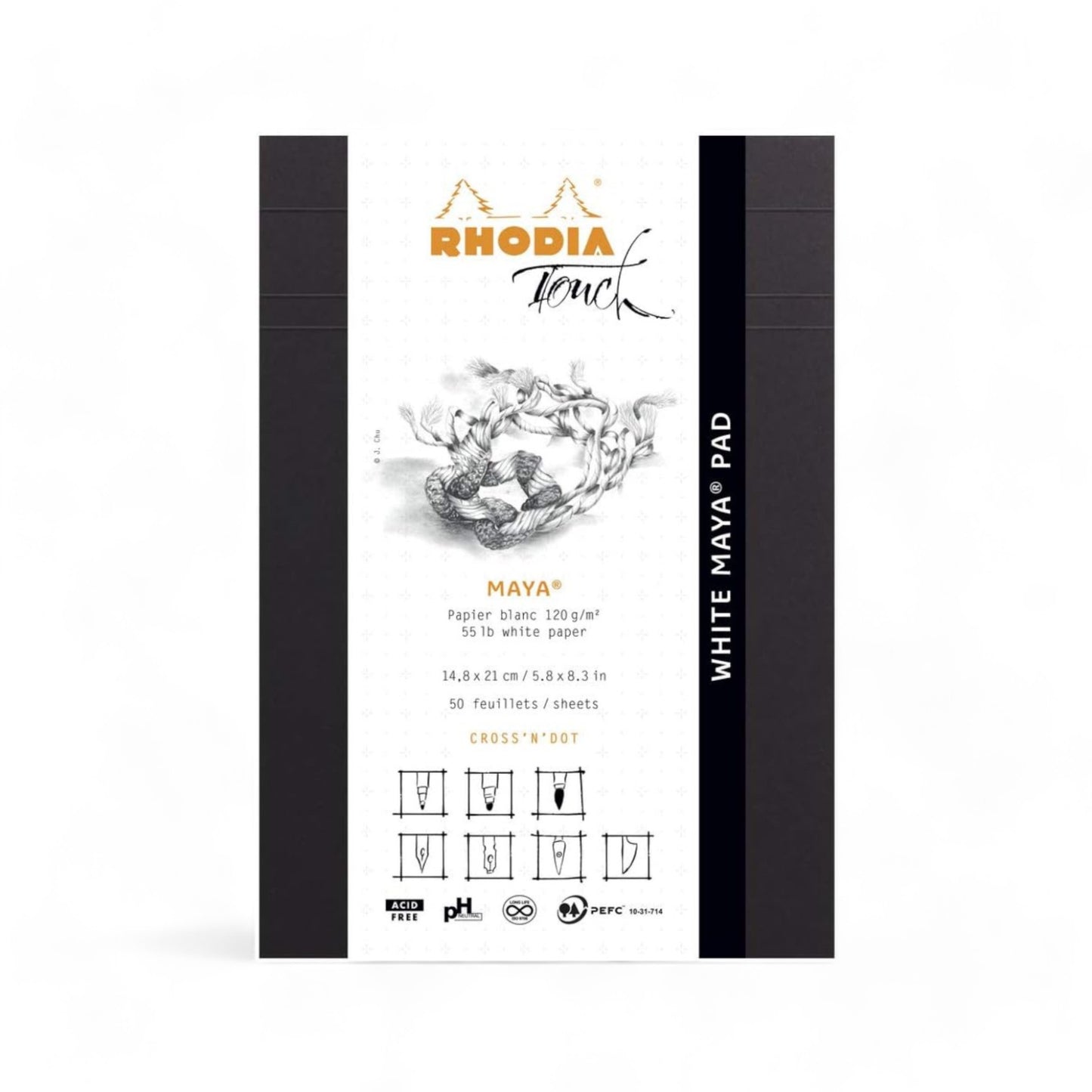 Rhodia Touch White Maya A5 Cross 'n' Dot Pad