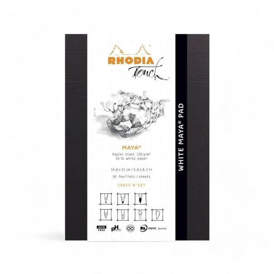 Rhodia Touch White Maya A5 Cross 'n' Dot Pad